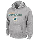 NFL Miami Dolphinsユニセックスポリヘザープルオーバーフーディ、heathergrey、2 x T