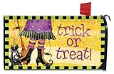Trick or Treat Witch HalloweenメールボックスカバーブラックCat標準Briarwood Lane