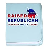 CafePress – Raised Republican幼児毛布 – スーパーソフトベビー毛布、新生児おくるみ 標準 ブルー 047163978225CD2