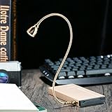 [USB LED LIGHT]自由変形 USB LED ライト USB PC周辺, 読書/勉強/ベッドラップトップに適用,使いやすい いもどこでもLEDライト バッテリーやPCに取付けて（金）