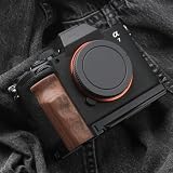 RYDSCAM 実木 カメラグリップ 、対応 Sony ソニー a7v A7M5 α7V Alpha 7 Mark V カメラ専用 L型クイックリリース プレート·独自防滑指溝·超極細繊維植絨·高級珍木 木製ハンドル (紫光黒檀黒板)