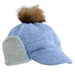 Plus Nao(プラスナオ) フリース耳あて帽子 キッズ キャップ 女の子 男の子 ジュニアサイズ キャップ 子供用 お洒落 防寒 オシャレ キッズ帽 - ブルー