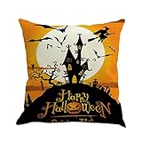 ハッピーハロウィンナイトパンプキンプリントクッションカバーコットンリネンピローケース