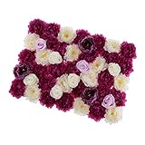 Perfk フラワー 人工花の壁　壁掛け　造花　シルク　インテリア　飾り　写真小道具　全７タイプ選べる - 紫, 68 x 50 x 6cm