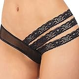 ショーツ・ブリーフ 女性セクシーなセクシーなパンティーLaceTriangleの下着Temptation transparentBのウリル（黒） ( Color : Black , Size : XX