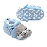 ベビー 赤ちゃん 漫画のパターン 弾性バンド付き 綿 ニット 春 秋 冬 暖かい 柔らかい 可愛い 靴 シューズ (13cm, ブルー)
