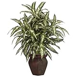 Nearly Natural 6673 Aglaonema with Vase Decorative Silk Plant, Green by Nearly Natural