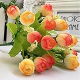 造花　バラの花束 15本　サンセットグロー