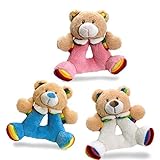 Keel Toys Rainbow Teddy Rattle 15cm - Pink by Keel Toys