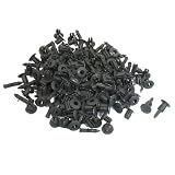 90個6ミリメートルホールプッシュタイププラスチックドアパネルトリムプラスチックリベットグレー