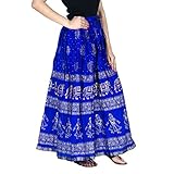 Gold printed Cotton long Skirt for women ( free Size)