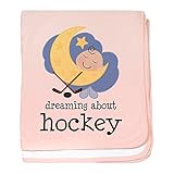 CafePress – Dreaming about Hockey Baby Blanket – スーパーソフトベビー毛布、新生児おくるみ ピンク 05739925366832E