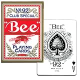 ニチユー(Nichiyu) プレイングカード［正規品］【ビー92 ポーカーサイズBee PLAYING CARDS No.92 CLUB SPECIAL POKER SIZEDIAMOND BACK】 ”カジノトランプの最高峰Bee（ビー）”（レッド）