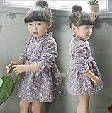 (チェリーレッド) CherryRed 子供服 ワンピース 女の子 フォーマル 花柄 長袖 春 秋 入園式 入学式 90 ブルー