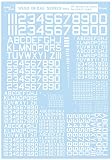 サンコーマーク工業 レプトジーダ プラモデル用 水転写 M01 60度 Numbers&Letters 白 13.5×19.5cm WING DECAL SERIES