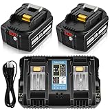 VANKO 互換 マキタ 18v バッテリー BL1860B 6.0Ah大容量 2個付き マキタ 18v バッテリー 充電器セット DC18RD充電器 小型 軽量化 マキタ 2口充電器 マキタ バッテリー 18v BL1815N BL1820B BL1830B BL1860Bなど対応可能 PSE、CEマーク認証取得済み LEDランプ残量表示 耐久性が高く【Amazon限定ブランド】 ブラック