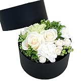 パラボッセ フラワーボックス アレンジ 約φ15×H12cm ( パラボックス 丸型ボックス 白・グリーン系 )