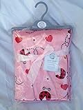 SOFT FLEECY BABY WRAP OR BLANKET 75CMS X 100CMS PINK WITH LADYBIRDS by Snuggle Baby