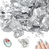 金箔 ヘア用 2色 金箔/銀箔 5g ヘアアクセサリー ジェルネイル セルフネイル パーティー 成人式 アートクラフト 装飾 メイクアップ ハンドメイド ギフト DIYジュエリー フェスティバル コスプレ 撮影小物 (銀箔5g)