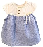 Plus Nao(プラスナオ) ワンピース ベビー キッズ 女の子 半袖 切り替え クルーネック カジュアル ギャザー フレア レース リボン 100 110 1 - 120