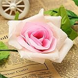 amzmonnsuta　2.4メートルの人工プラスチックローズフラワー緑の葉ガーランドホームガーデンウェディングパーティーの装飾