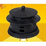 ホーム インテリア 置物 オブジェ お香 香炉 陶磁器 香炉 丸型 お香 立て 付き 陶器製 セラミック ハスの葉 癒し ギフト プレゼント (ラシューバー　キュウ) Lasuiveur