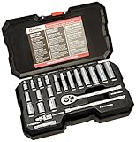 Powerbuilt 940368 Mechanics Tool Set (23 Piece) Dr. 12 Pt. Metric Standard & Deep Well Socket Set, 1