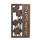 Personalized Poppies FlowerカスタムアルミアウトドアアドレスPlaque – ブロンズとゴールド