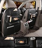 jklcom PUレザー車Backseat Organizer Seatポケットプロテクターストレージマルチポケット付き旅行ストレージバッグ( 1パック、ブラック)