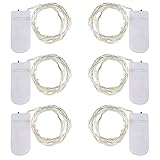 Led String Lights 6 Pack KingTop Fairy Micro Lights 2M 20 LEDs Battery Powered Silver Wire Waterproo