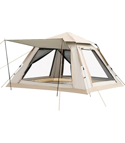 CERITICA テント ワンタッチ 3~4人用 三面展開前室 99.99%紫外線遮断 4面メッシュ窓 防虫防蚊 通気性 PU5000MM 3秒で設営簡単 防風防水 ワンタッチテント UVカット 遮光遮熱 キャンプ用品 アウトド… Amazon.co.jp: Ceritica テント ワンタッチ 3～4人用 三面展開前室
