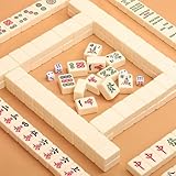 Lapakey この中国麻雀ゲームセットには、牌144枚とサイコロ2個が含まれています。丈夫で耐久性のある素材を使用し、精巧な職人技と透明な質感が特徴です。持ち運びに便利なキャリーバッグが付属しており、家族の集まりやアウトドアに最適です。 (30#,アイボリー麻雀)