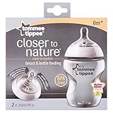 Tommee Tippee Closer to Nature Easivent 260ml Bottle 0mth+ (2 per pack) 近い自然にトミーのtippeeがeasivent 260