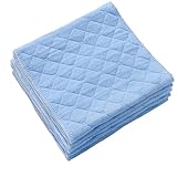 Nice Days（ナイス　ディズ）　ベビー用　おむつ替えシート 可　１００％コットン　柔らか　通気性　防水　6層　5枚セット　 (ブルー)