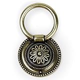 SODIAL(R)1×ヨーロッパスタイルのキッチン家具キャビネット食器棚の引き出しプルリングハンドルノブ---アンティークブラス