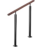Amazon | YHEYSMUX 120cm 屋外 階段 手すり DIY 無垢材の手摺り 玄関の
