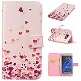 UNEXTATI Galaxy S7 Edge 用 ケース PU レザー 手帳型ケース カバー 液晶保護 カード収納 スタンド機能 Samsung Galaxy S7 Edge 対応 Case (ピン