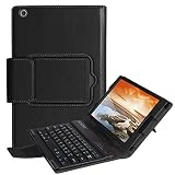【PCATEC】 SoftBank Lenovo Tab 3 8.0 / Lenovo Tab 2 A8 / SoftBank Tab 2 タブレット8インチタブレット専用 レザーケース付き Bluetooth キーボード☆日本語入力対応 (ブラック)