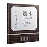 (レオン)LEON 表札 STW-2020A-DB-ES 名入れ 表札 オーダー デザイナーズ ネームプレート スリットデザイン スリット背景色：エボニー...