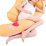 Nunubee ダブル　イエロー U型妊婦枕 妊婦抱き枕　授乳クッション U型ビッグサイズ 多機能 ハグピロー 寝心地サポート枕 横寝 昼寝 トラベルクッション 母の日 80*170cm