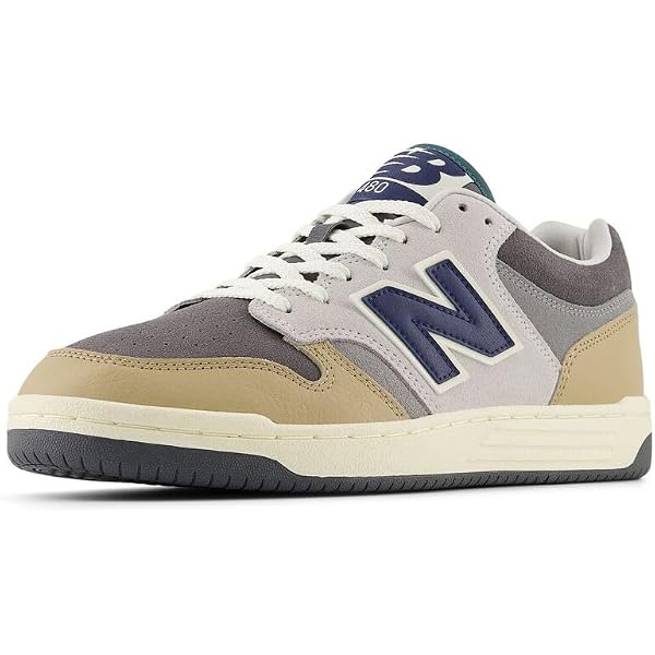Amazon | New Balance メンズ 480 V1 スニーカー, ホワイト/ブルー