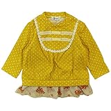 【H27年秋冬物】(日本製) Pample Mousse(パンプルムース) 接結水玉シフォンフリル付トレーナー 80cm/YE NO.DP-53210