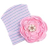 Perfk 病院のキャップ　綿の帽子　　写真撮影　　0-3ヶ月新生児　　ビッグフラワーハット　　全5色 - C