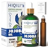 HIQILI ホホバオイル オーガニック 天然100ml無添加 ボディオイル 保湿・マッサージ・スキンケア・髪のパサつき対応 キャリアオイル