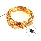 ICOCO Outdoor Starry String Lights USB Charging 100 LEDs 33 Feet 3 Copper Wires Fairy Lights Christm