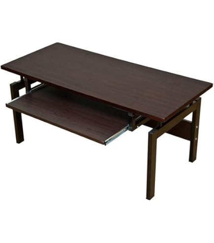 Amazon | H型PCデスク ロータイプ一体型 ラック付き デスク