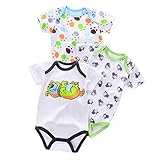 ベビー服　3枚入り　綿　犬と犬の足跡模様　男女兼用　かわいい　ベビー服　おしゃれ　赤ちゃん服　女の子　４サイズ　新生児　子供服　男の子　0-12月 (9M, 写真のように)