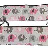 Nojo Elephant Time Portable Crib Bumper Pink Porta-Crib Bumper by Crown Crafts