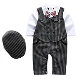ベビー キッズ カバーオール フォーマル 長袖 ボウタイ ロンパース 男の子 (90)