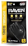 SAS Safety 66511 Raven Powder-Free Nitrile Gloves Large 3-Pack [並行輸入品]